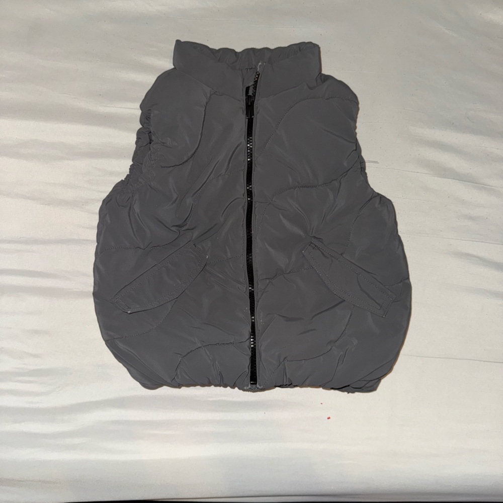 Zara Light Gray Quilted Vest